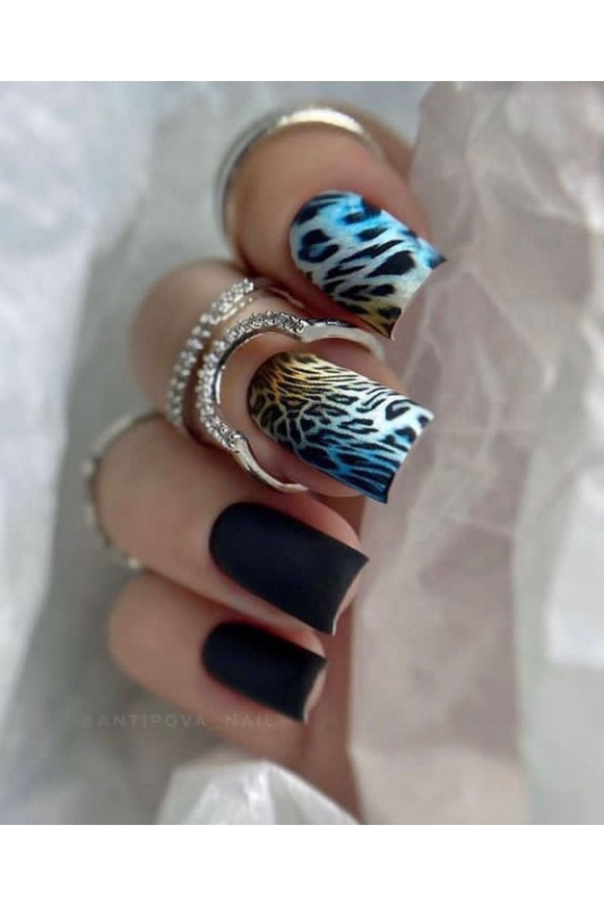 Leopar Desenli Tırnak Dövmesi Tırnak Tattoo Nail Art Tırnak Sticker