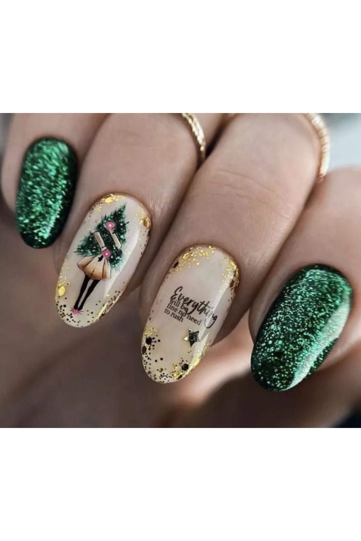 Yeni Yıl krismas Desenli Tırnak Dövmesi Tırnak Tattoo Nail Art Tırnak Sticker