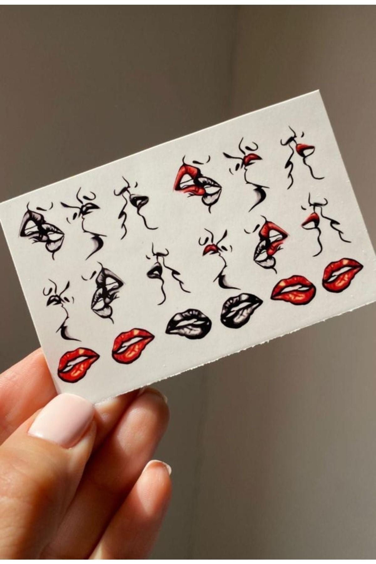 Alev Alev Aşk Desenli Tırnak Dövmesi Tırnak Tattoo Nail Art Tırnak Sticker