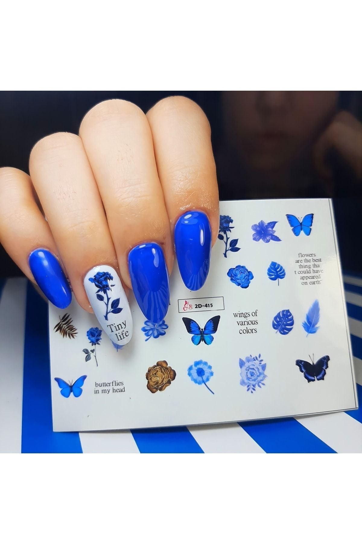 Kelebek Desenli Tırnak Dövmesi Tırnak Tattoo Nail Art Tırnak Sticker