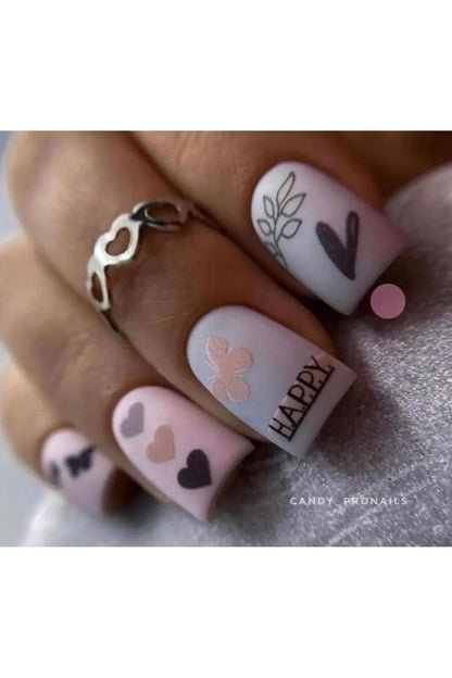 Gül Yaprak Desenli Tırnak Dövmesi Tırnak Tattoo Nail Art Tırnak Sticker