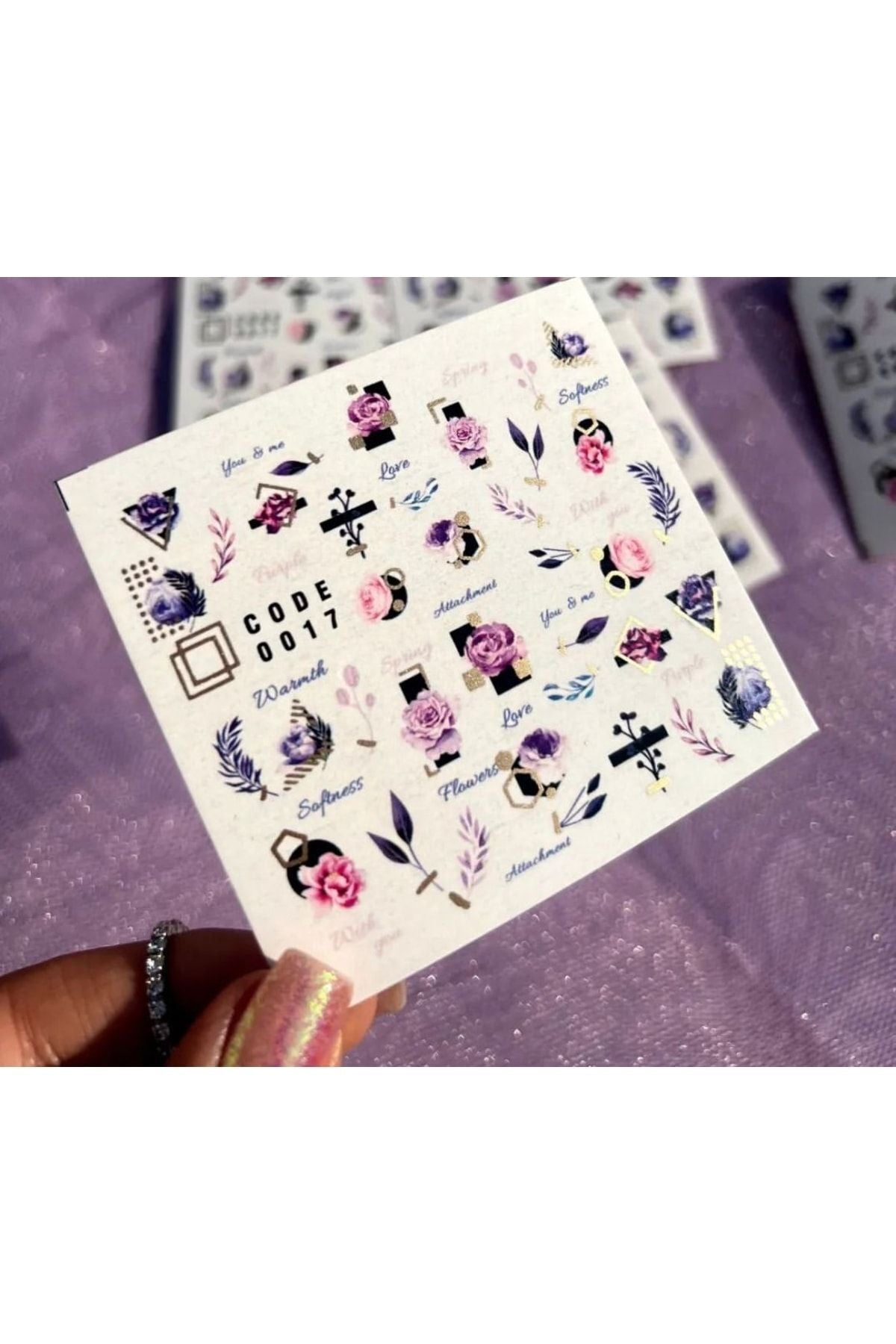 Gül Desenli Tırnak Dövmesi Tırnak Tattoo Nail Art Tırnak Sticker