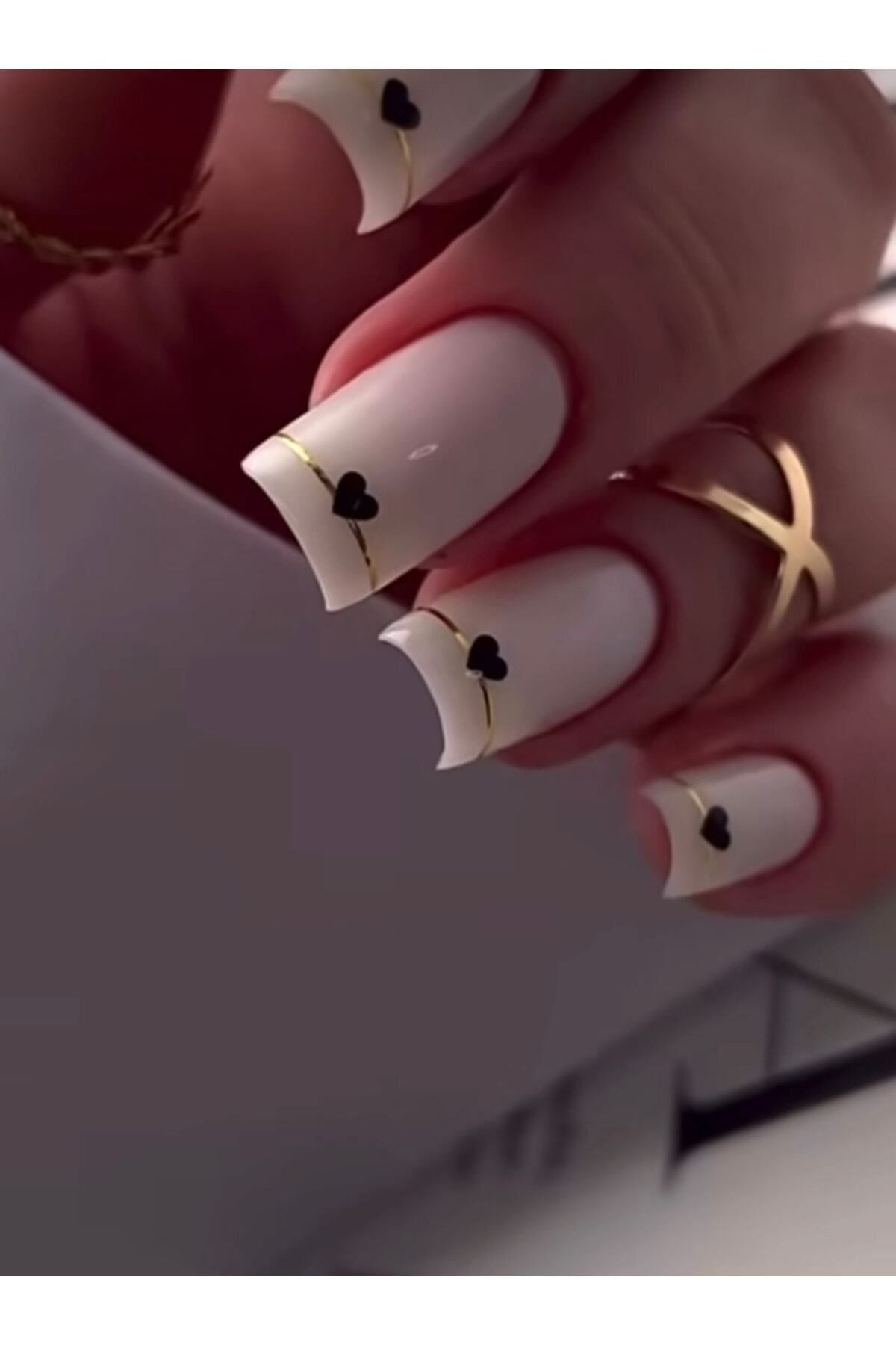 Kalp Desenli Tırnak Dövmesi Tırnak Tattoo Nail Art Tırnak Sticker