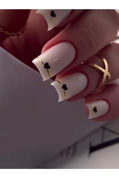 Kalp Desenli Tırnak Dövmesi Tırnak Tattoo Nail Art Tırnak Sticker