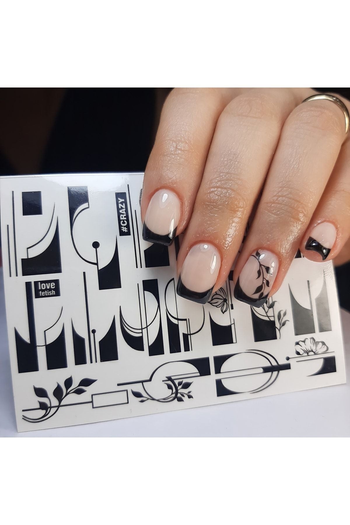 Aşk Desenli Tırnak Dövmesi Tırnak Tattoo Nail Art Tırnak Sticker