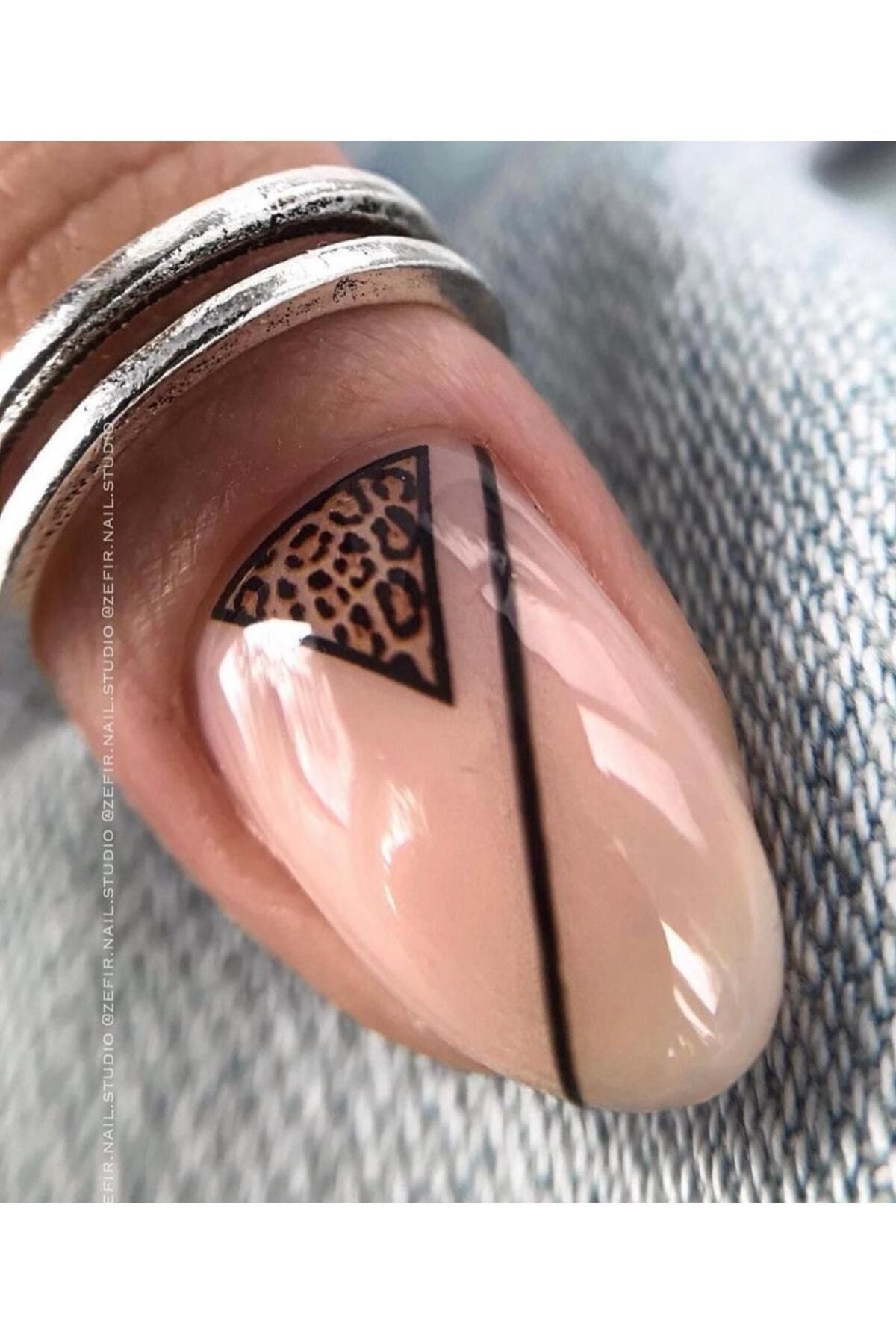 Leopar A 32 Desenli Tırnak Dövmesi Tırnak Tattoo Nail Art Tırnak Sticker