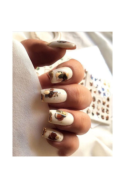 Kahve Renkli Tırnak Dövmesi Tırnak Tattoo Nail Art Tırnak Sticker