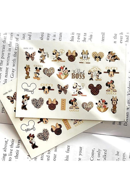 Wifed Kahve Renkli ? Desenli Tırnak Dövmesi Tırnak Tattoo Nail Art Tırnak Sticker