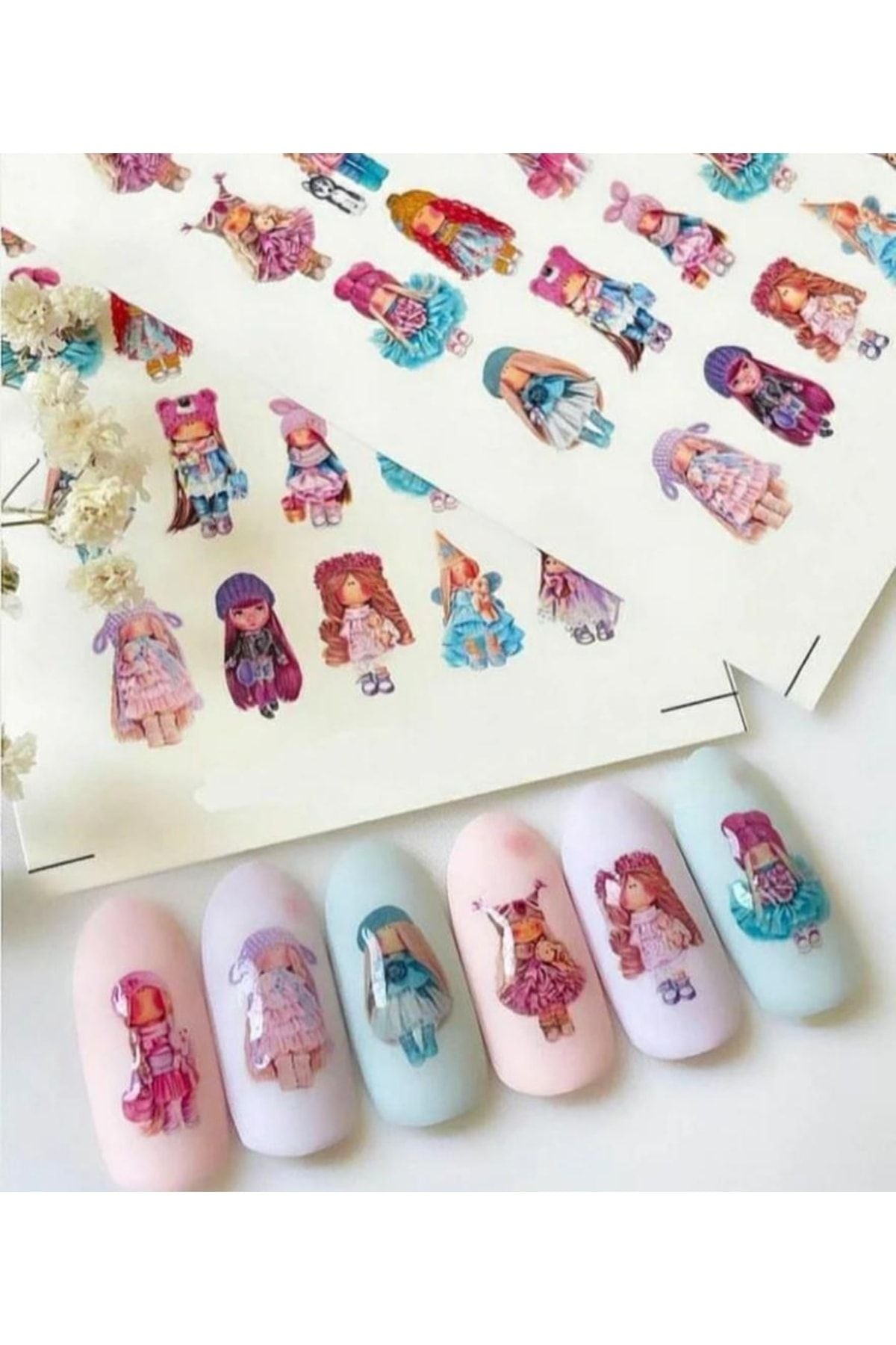 Rus Modeli Oruncaklar Desenli Tırnak Dövmesi Tırnak Tattoo Nail Art Tırnak Sticker