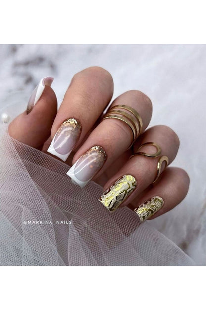 Leopar Altın Desenli Tırnak Dövmesi Tırnak Tattoo Nail Art Tırnak Sticker