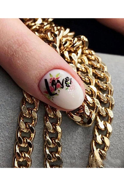 Love Desenli Desenli Tırnak Dövmesi Tırnak Tattoo Nail Art Tırnak Sticker