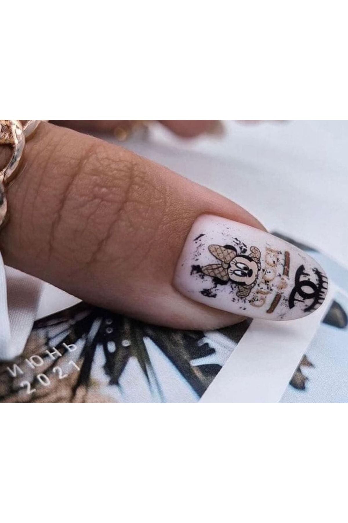 Wifed Kahve Renkli ? Desenli Tırnak Dövmesi Tırnak Tattoo Nail Art Tırnak Sticker