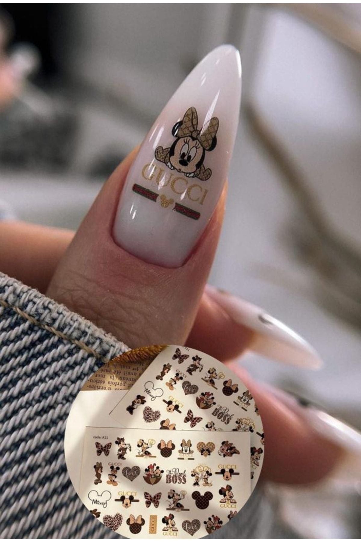 Wifed Kahve Renkli ? Desenli Tırnak Dövmesi Tırnak Tattoo Nail Art Tırnak Sticker